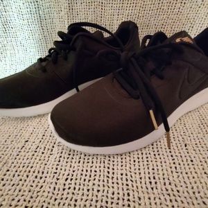 Nike Tanjun Premium Black Satin Gold Women's Sneakers Size 9
